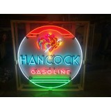 New Hancock Gasoline Porcelain Neon Sign 60" Diameter